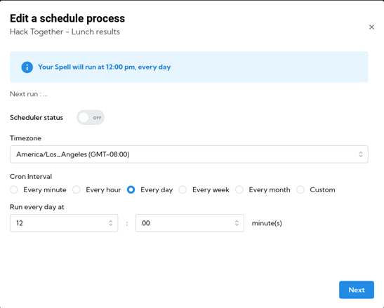 Edit schedule process